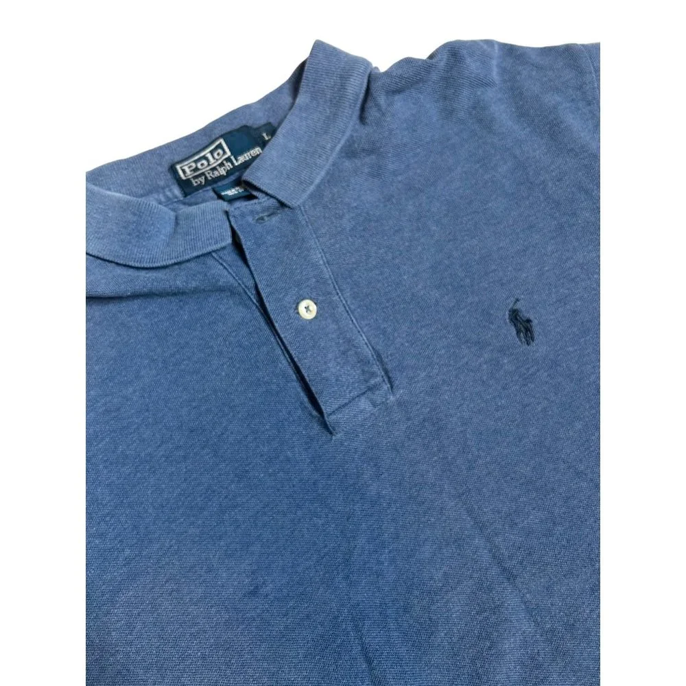 Polo Ralph Lauren Mens Size Large‎ Cotton Pullover Navy Short Sleeve